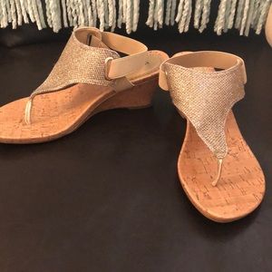 Gold wedge sandals by St Johns Bay
